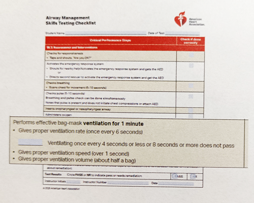 ■Airway Management Skills Testing Checklist